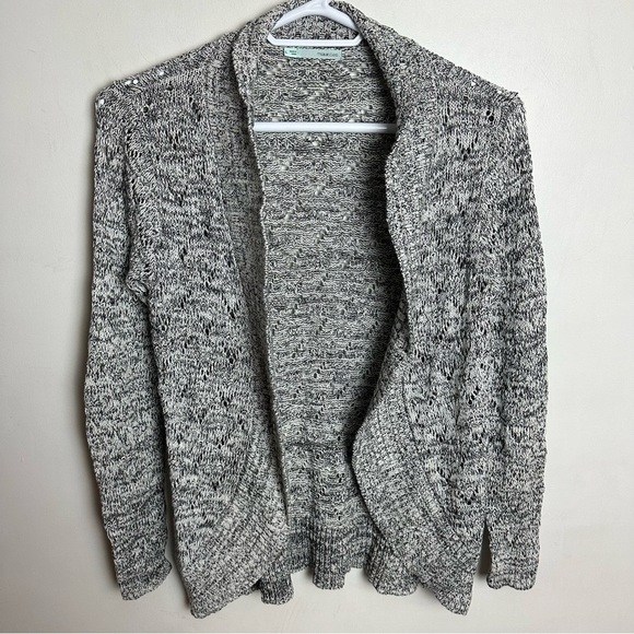 Maurices Cardigan Women's size Large Marled Open Front 100% Cotton Eyelet - Picture 1 of 9